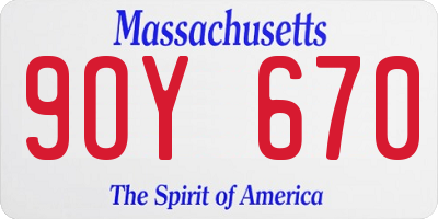 MA license plate 9OY670