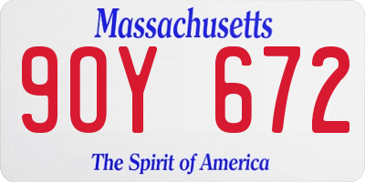 MA license plate 9OY672