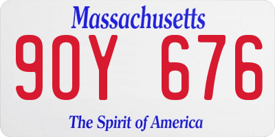 MA license plate 9OY676