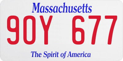 MA license plate 9OY677