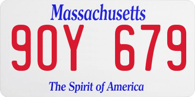 MA license plate 9OY679