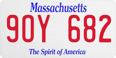 MA license plate 9OY682