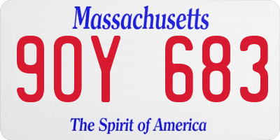 MA license plate 9OY683