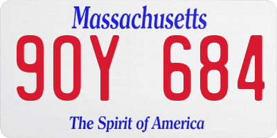 MA license plate 9OY684