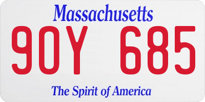 MA license plate 9OY685