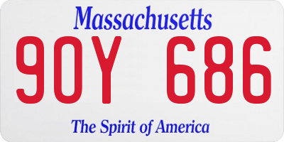 MA license plate 9OY686