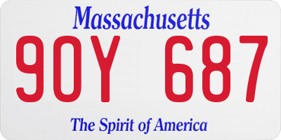 MA license plate 9OY687