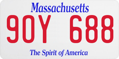 MA license plate 9OY688