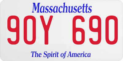 MA license plate 9OY690
