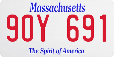 MA license plate 9OY691