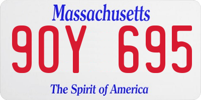 MA license plate 9OY695