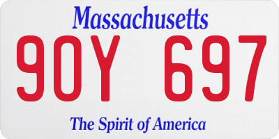 MA license plate 9OY697