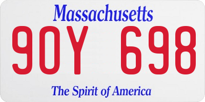 MA license plate 9OY698
