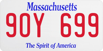 MA license plate 9OY699