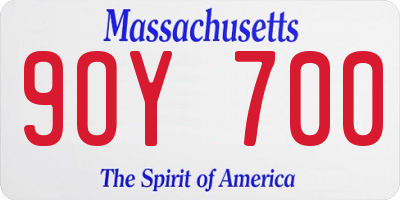 MA license plate 9OY700