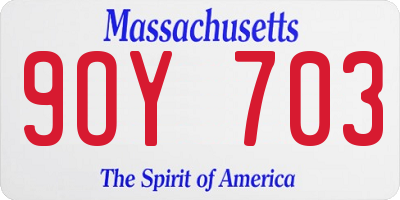 MA license plate 9OY703