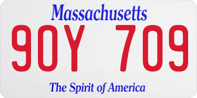 MA license plate 9OY709