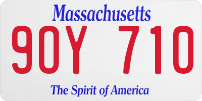 MA license plate 9OY710