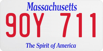 MA license plate 9OY711
