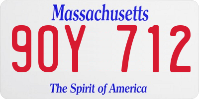 MA license plate 9OY712