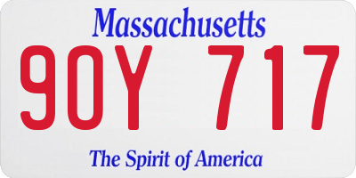 MA license plate 9OY717