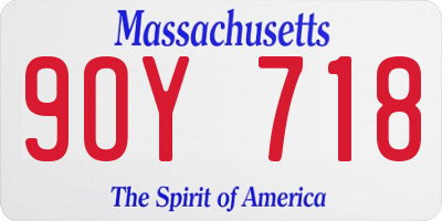 MA license plate 9OY718