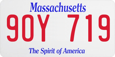 MA license plate 9OY719
