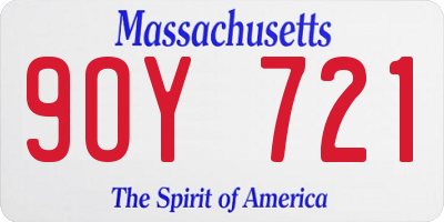 MA license plate 9OY721
