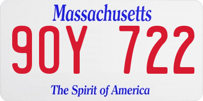 MA license plate 9OY722