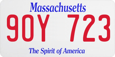 MA license plate 9OY723