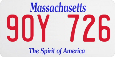 MA license plate 9OY726