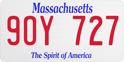 MA license plate 9OY727
