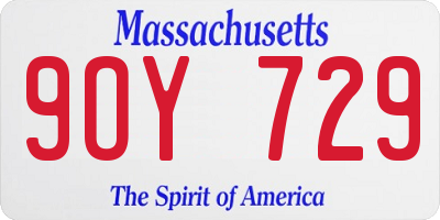 MA license plate 9OY729