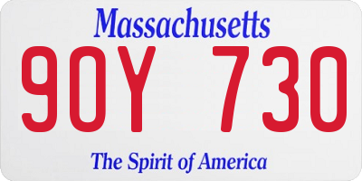 MA license plate 9OY730