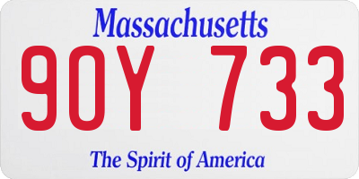 MA license plate 9OY733