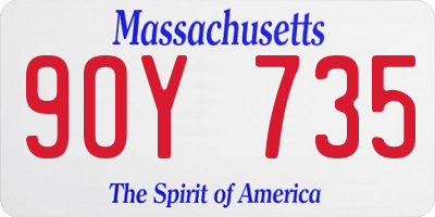MA license plate 9OY735