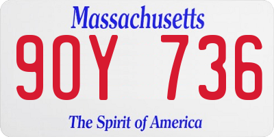 MA license plate 9OY736