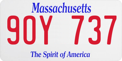 MA license plate 9OY737
