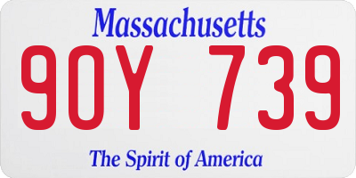 MA license plate 9OY739