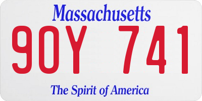 MA license plate 9OY741