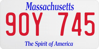MA license plate 9OY745
