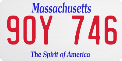 MA license plate 9OY746