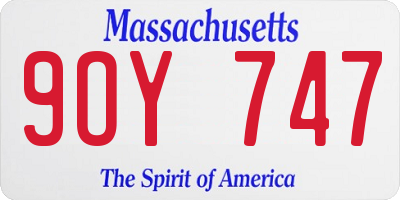 MA license plate 9OY747