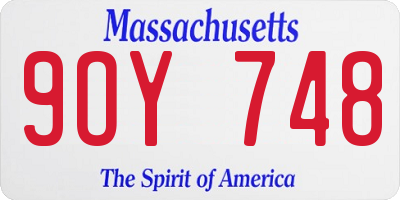 MA license plate 9OY748
