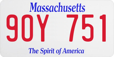 MA license plate 9OY751