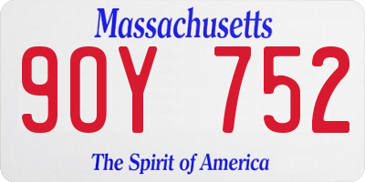 MA license plate 9OY752