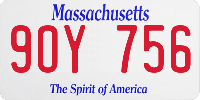 MA license plate 9OY756