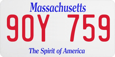 MA license plate 9OY759