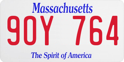 MA license plate 9OY764
