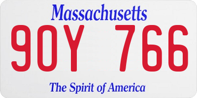 MA license plate 9OY766